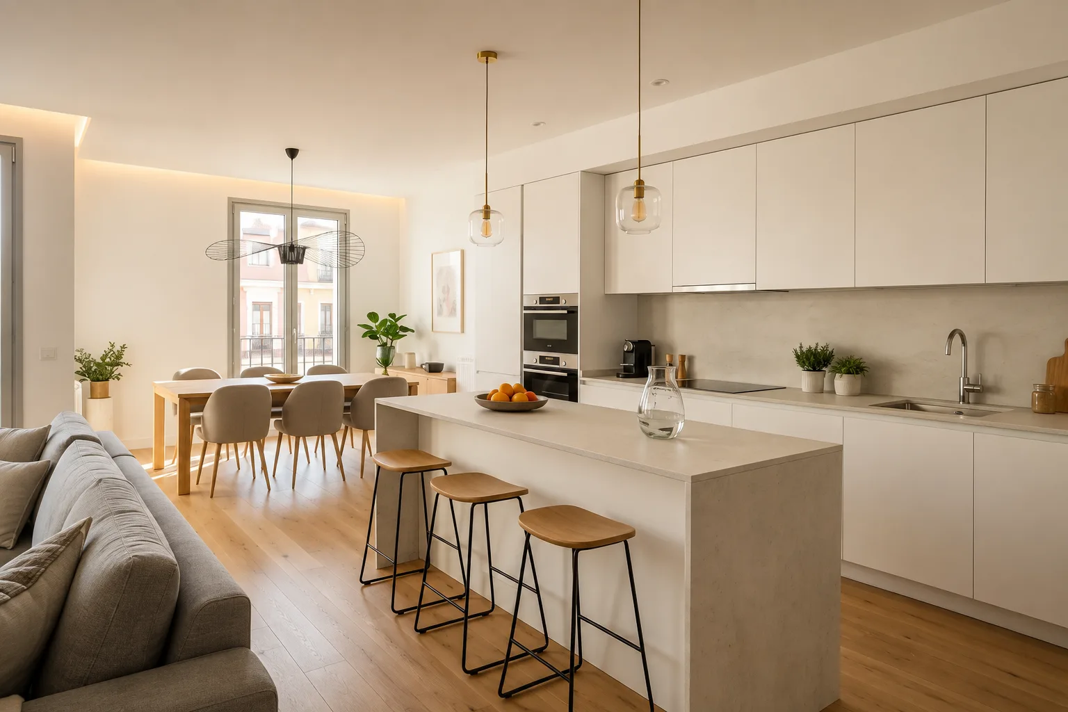 Reforma de comedor y cocina en ático de Passeig de Gràcia